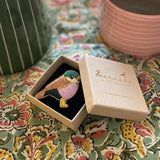 BROCHE OISEAU BRODÉ