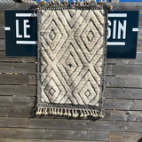 TAPIS 152x100 CM LOSANGES NOIRS - BENI OUARAIN