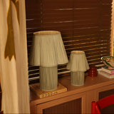 LAMPE MYRA EN SOIE SAUGE - PETIT MODÈLE