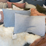 COUSSIN LIN LAVÉ FROISSÉ NUAGE GIVRÉ 40X60 - MAISON DE VACANCES