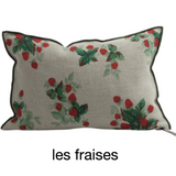 COUSSIN LIN WABI SABI LES FRAISES 40x60 CM - MAISON DE VACANCES