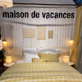 COUSSIN VICHY COTTAGE À VOLANTS PAILLE 30x40 CM - MAISON DE VACANCES