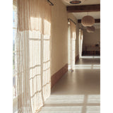 RIDEAU BAYADÈRE GAZE DE LIN LAVÉ TERRACOTTA/CHAUX 150x250 CM - MAISON DE VACANCES