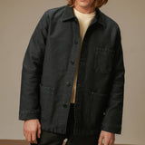 VESTE DE TRAVAIL MOLESKINE HOMME VINTAGE DENIM NOIR - LE MONT SAINT MICHEL