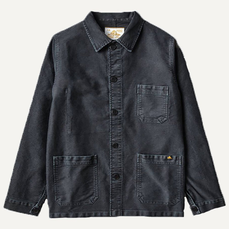 VESTE DE TRAVAIL MOLESKINE HOMME VINTAGE DENIM NOIR - LE MONT SAINT MICHEL