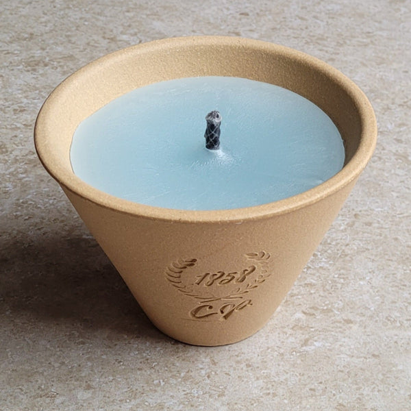 BOUGIE D'EXTERIEUR POT DES LANDES CITRONNELLE BIO TURQUOISE