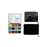 AQUARELLE BOX NOIR METAL DE 12 DEMIS GODETS SÉRIE DIAMOND - CHARVIN PARIS