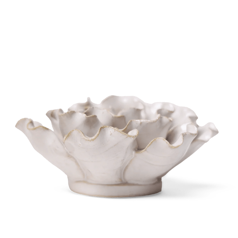 CERAMIC FLOWER IVORY SEA LETTUCE MEDIUM