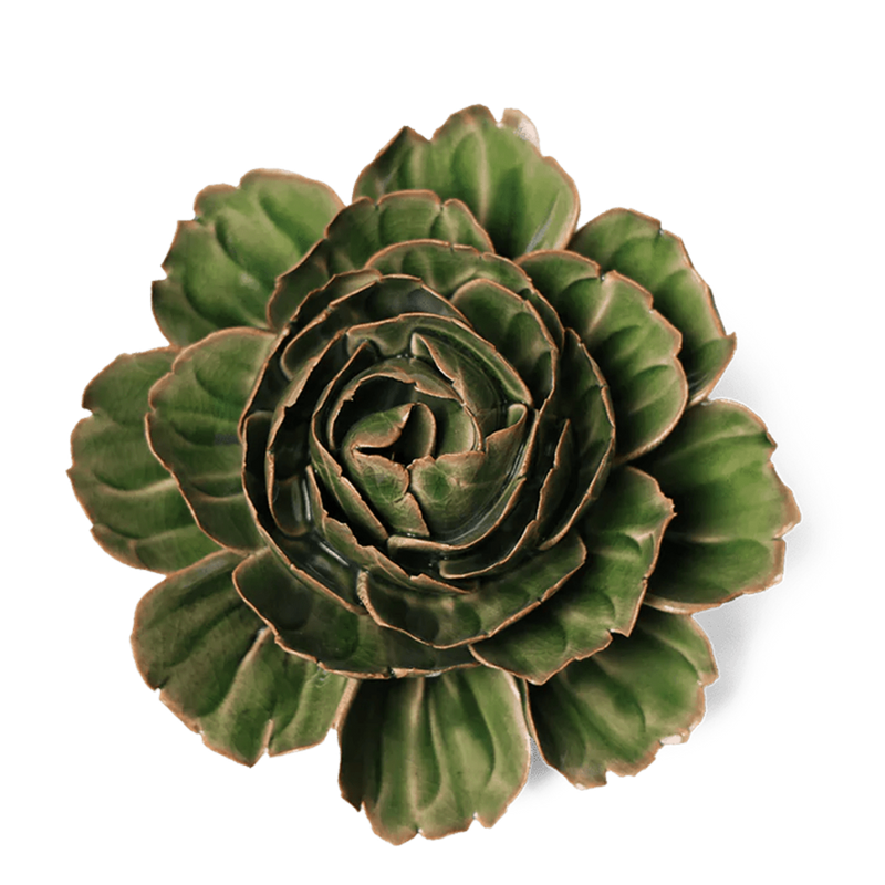 CERAMIC FLOWER GREEN ROZELLA PEONY