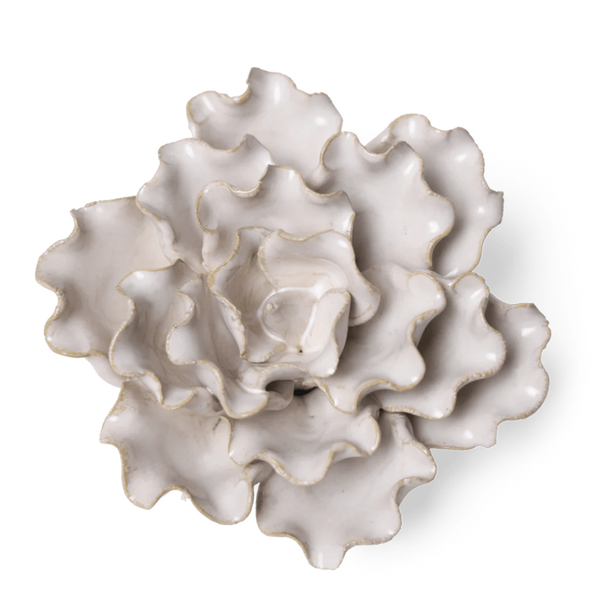 CERAMIC FLOWER IVORY SEA LETTUCE MEDIUM