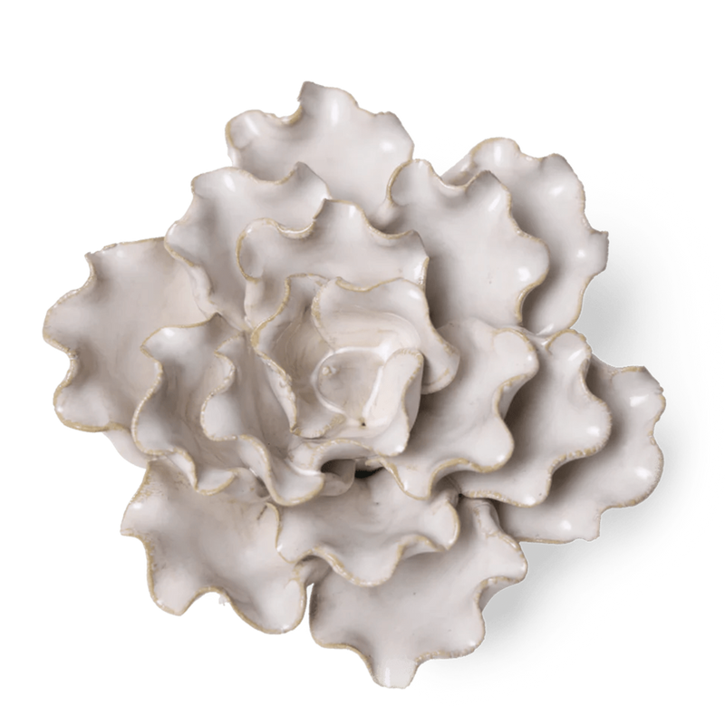 CERAMIC FLOWER IVORY SEA LETTUCE MEDIUM