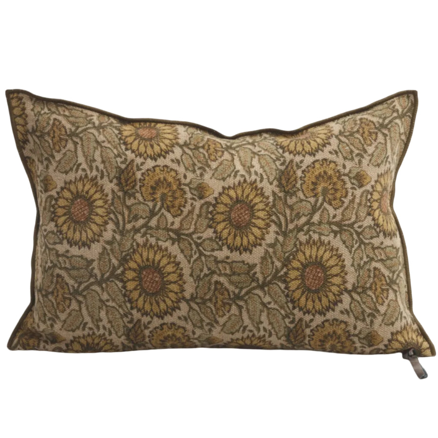COUSSIN LIN WABI SABI LES TOURNESOLS BRONZE 40x60 CM - MAISON DE VACANCES