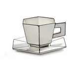 TASSE A CAPPUCINNO + SOUCOUPE CARTE BLANCHE - SERAX