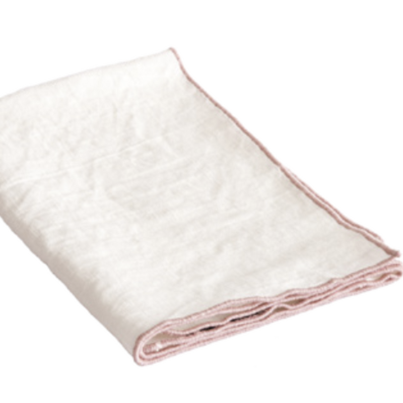 SERVIETTE MIMI BLANC BOURDON BLUSH 45x45 CM - MAISON DE VACANCES