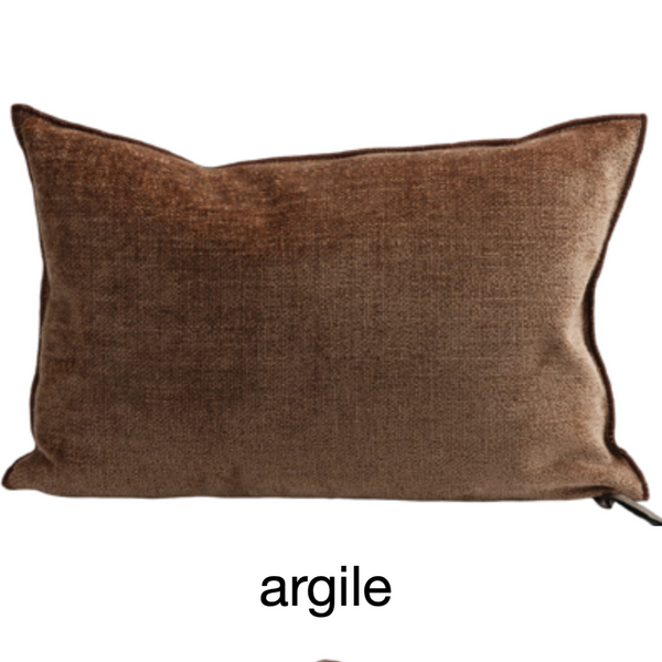 COUSSIN CHENILLE VISCONTI ARGILE 40x60 CM - MAISON DE VACANCES