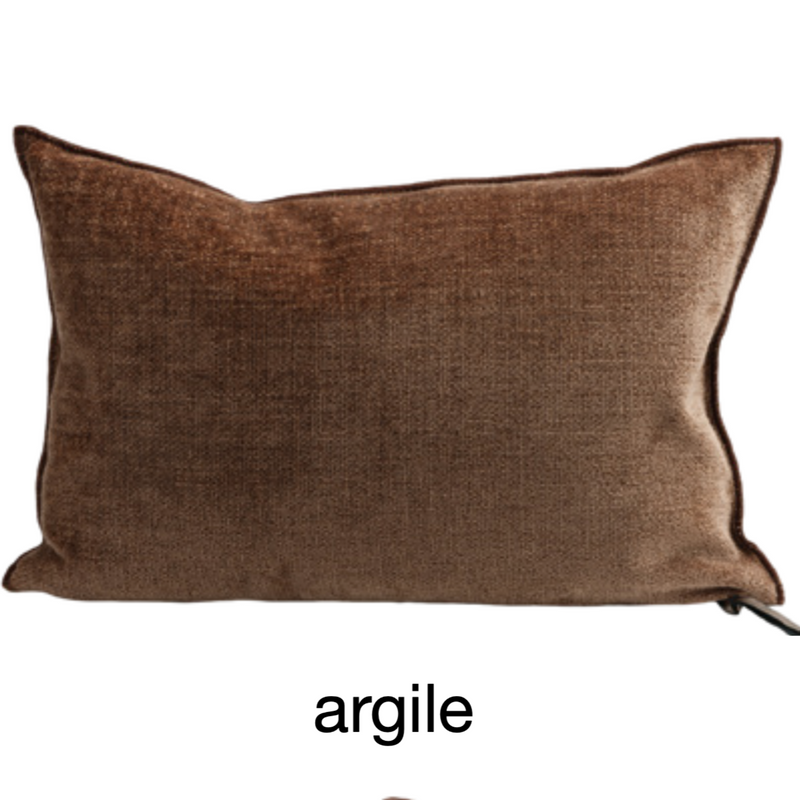 COUSSIN CHENILLE VISCONTI ARGILE 40x60 CM - MAISON DE VACANCES