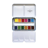 AQUARELLE BOX BLEU PASTEL METAL DE 12 DEMIS GODETS - CHARVIN PARIS
