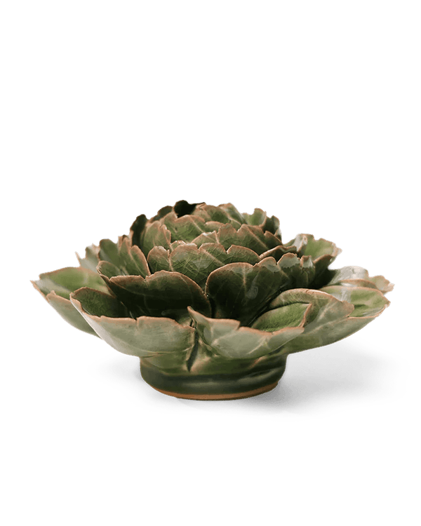 CERAMIC FLOWER GREEN ROZELLA PEONY