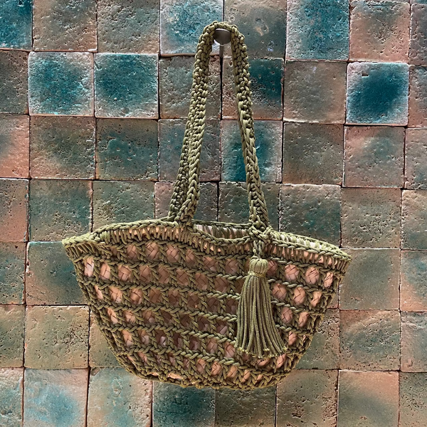 SAC RAFIA & CROCHET VERT