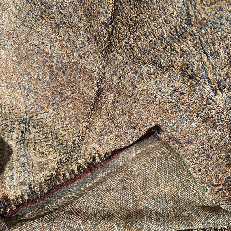 TAPIS VINTAGE BIFACE CORAIL ET BLEU 295x185 CM - MGUILD