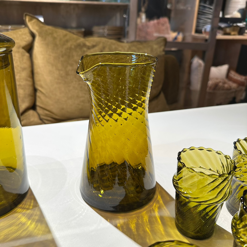 CARAFE SANS ANSE TWIST MARRON - LE VERRE BELDI