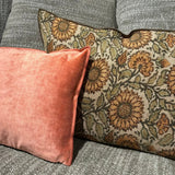 COUSSIN LIN WABI SABI LES TOURNESOLS TERRACOTTA 30x50 CM - MAISON DE VACANCES
