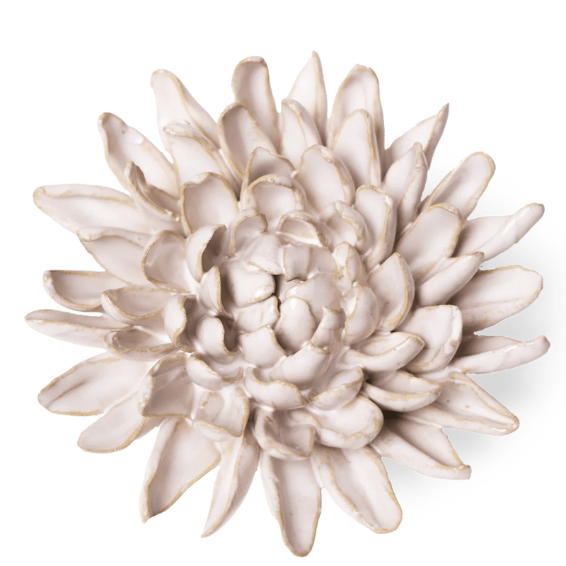 CERAMIC FLOWER IVORY CHRYSANTHEMUM