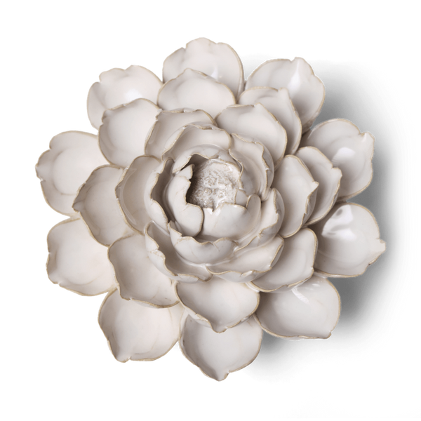 CERAMIC FLOWER IVORY CABBAGE