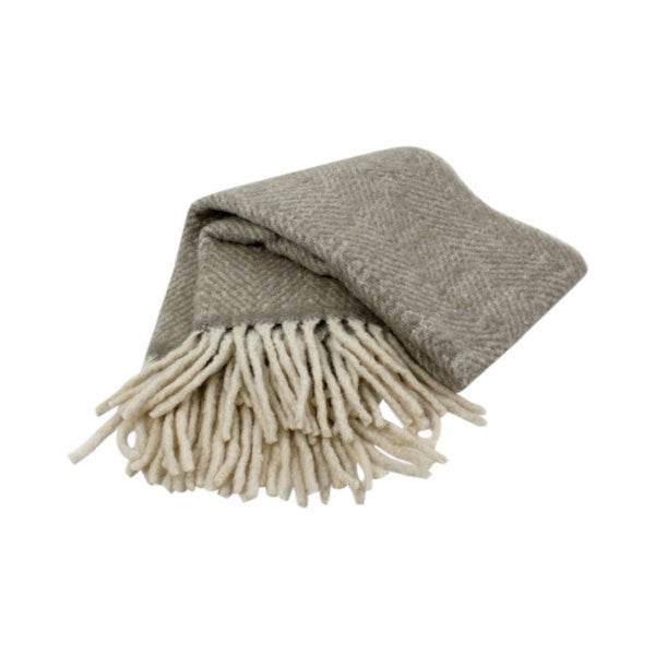 PLAID EN MOHAIR OLIVE CLAIR 130x170 cm