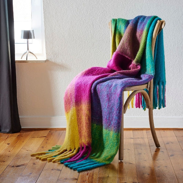 PLAID EN MOHAIR ECOSSAIS MUTICOLOR 130x170 cm