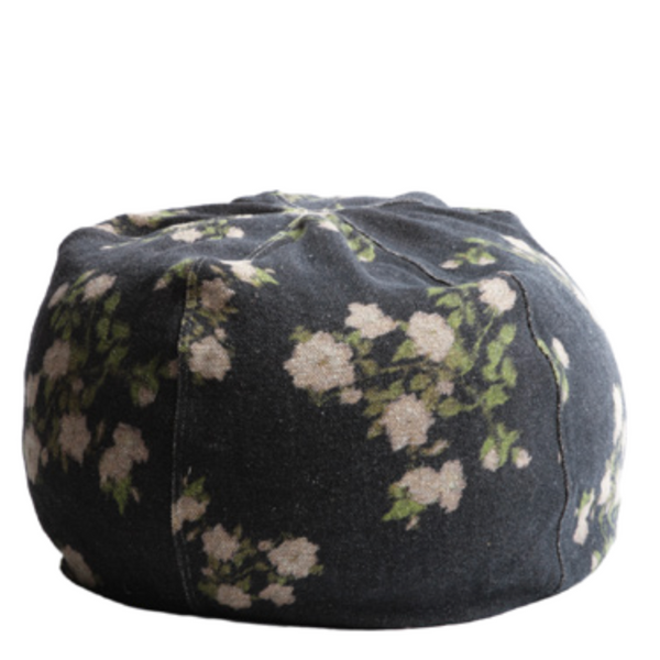 POUF BULLE WABI SABI LES ROSES CRÈME 40x60 CM - MAISON DE VACANCES