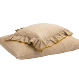COUSSIN LIN LAVÉ SHAKER OCRE 30X40 - MAISON DE VACANCES