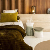 BOUT DE CANAPÉ EN CÉRAMIQUE KAKI ET BLANC - CFOC