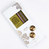 COFFRET CIERGES, ALLUMETTES ET 2 BOUGEOIRS LAITON // VICTORIA BLOSSOM - MAISON PECHAVY