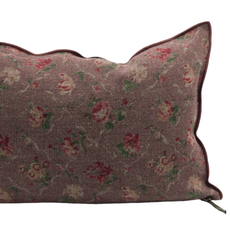 COUSSIN LIN WABI SABI JARDIN SECRET BOIS DE ROSE 40x60 CM - MAISON DE VACANCES