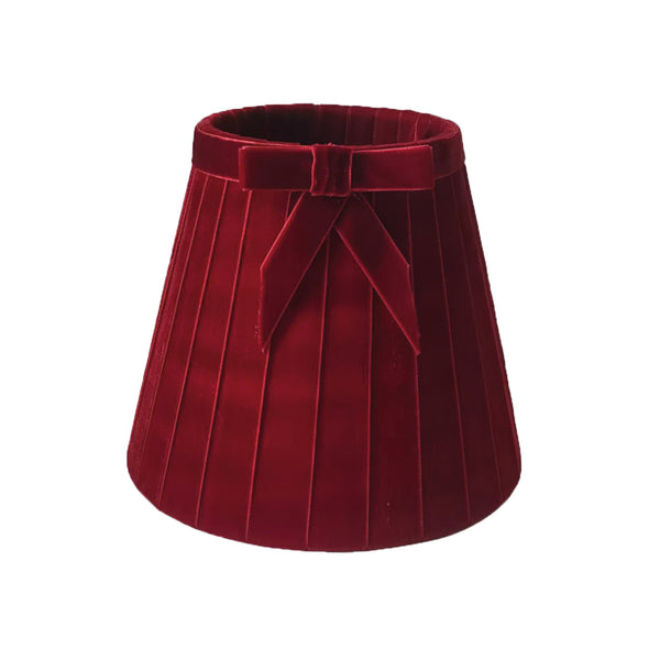 ABAT-JOUR VELOURS MISTINGUETTE ROUGE D18 H15cm