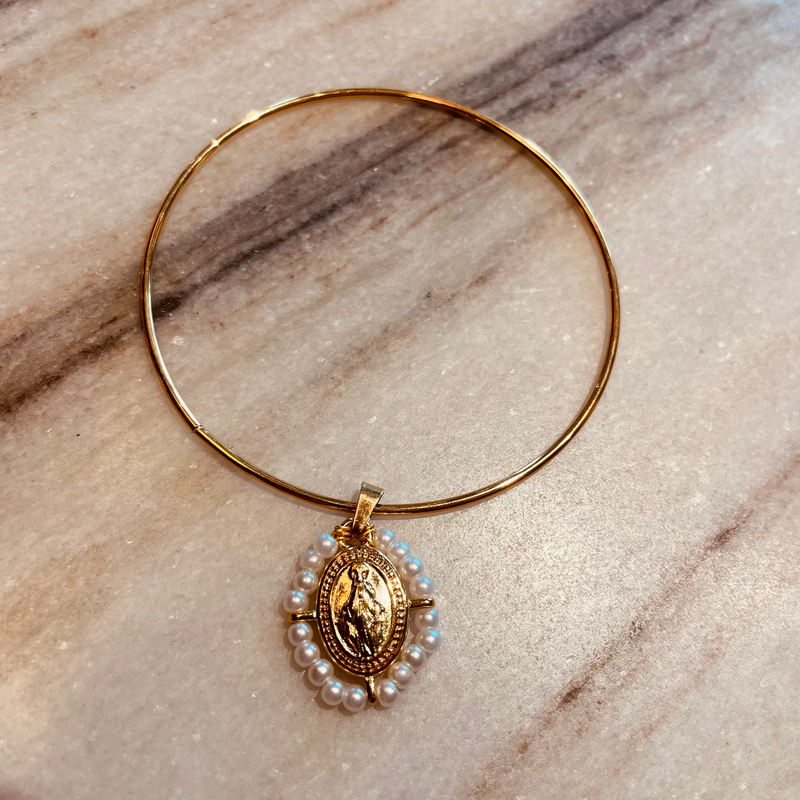 BRACELET JONC OUR LADY BLANC