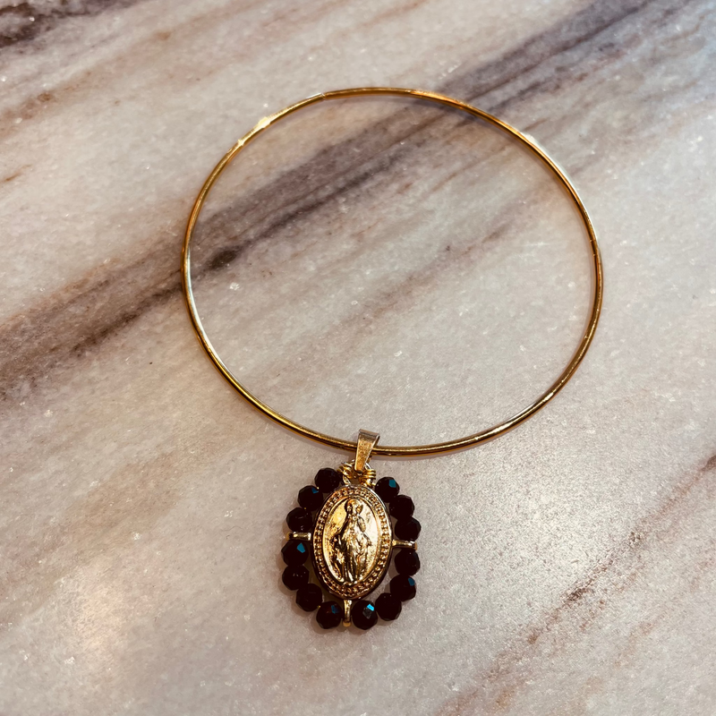 BRACELET JONC OUR LADY NOIR