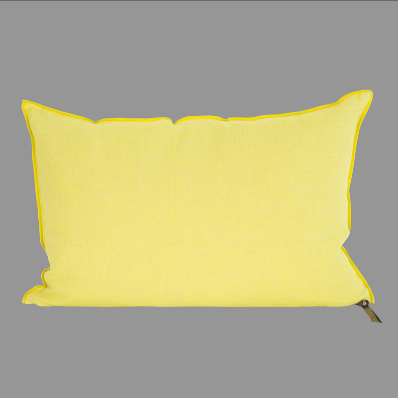 COUSSIN LIN LAVÉ FROISSÉ ACIDE GIVRÉ 40X60 - MAISON DE VACANCES