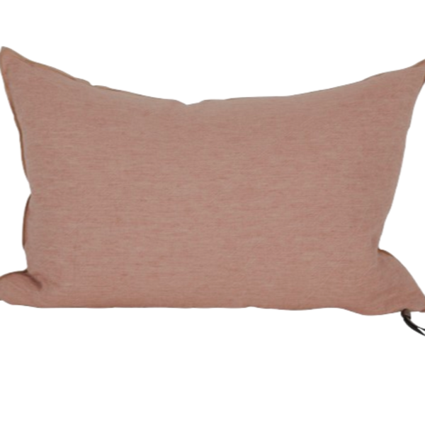 COUSSIN LIN LAVÉ FROISSÉ BOIS DE ROSE GIVRÉ 40X60 - MAISON DE VACANCES