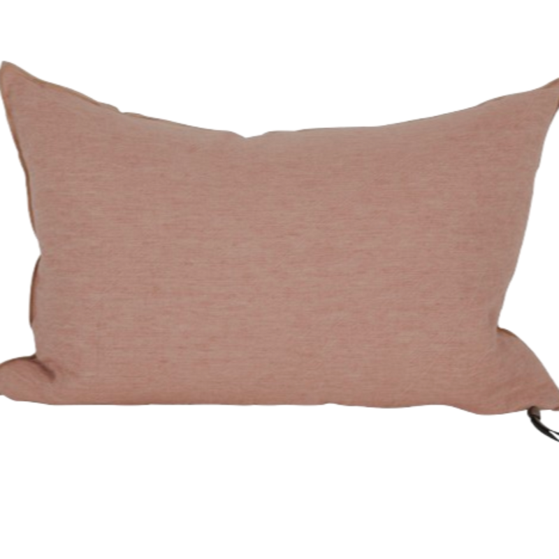 COUSSIN LIN LAVÉ FROISSÉ BOIS DE ROSE GIVRÉ 40X60 - MAISON DE VACANCES