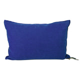 COUSSIN LIN LAVÉ FROISSÉ COBALT/INDIGO 40X60 - MAISON DE VACANCES