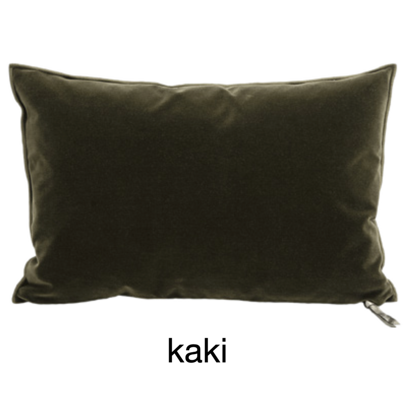 COUSSIN VELOURS PALAZZO KAKI 40x60 CM - MAISON DE VACANCES