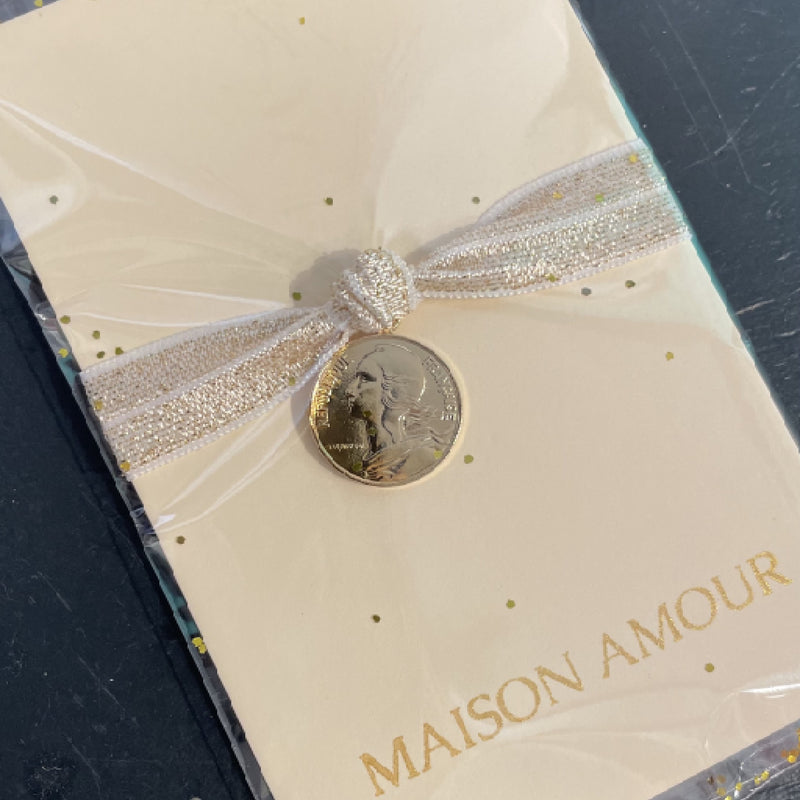 BRACELET ELASTIQUE MAISON AMOUR - NUDE PAILLETÉ / MARIANNE