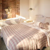 PLAID VICE VERSA FRANGÉ VICHY COTTAGE BOIS DE ROSE - MAISON DE VACANCES