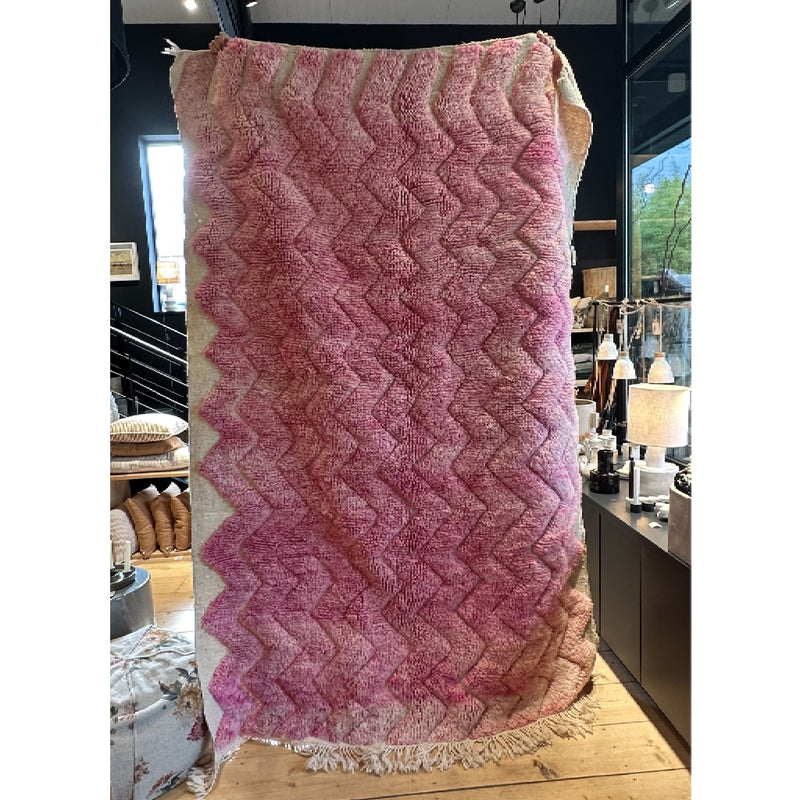 TAPIS BENI OUARAIN ROSE ZIGZAG 1,7 x 2,6 M