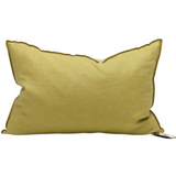 COUSSIN LIN LAVÉ FROISSÉ CHARTREUSE 40X60 - MAISON DE VACANCES