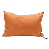 COUSSIN LIN LAVÉ FROISSÉ SAFRAN GIVRÉ 40X60 - MAISON DE VACANCES