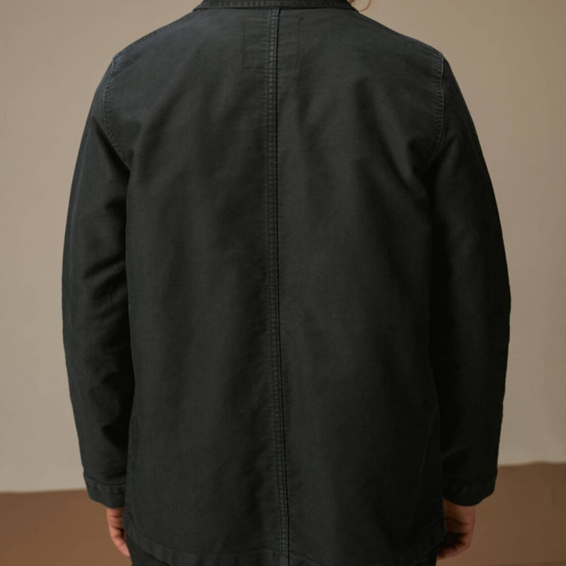VESTE DE TRAVAIL MOLESKINE HOMME VINTAGE DENIM NOIR - LE MONT SAINT MICHEL