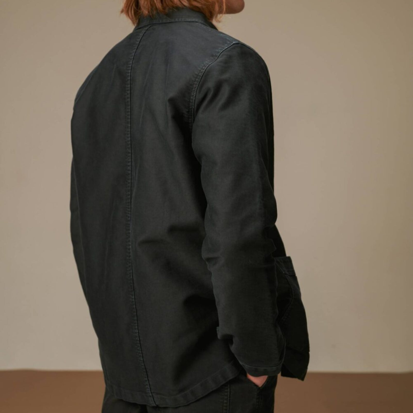 VESTE DE TRAVAIL MOLESKINE HOMME VINTAGE DENIM NOIR